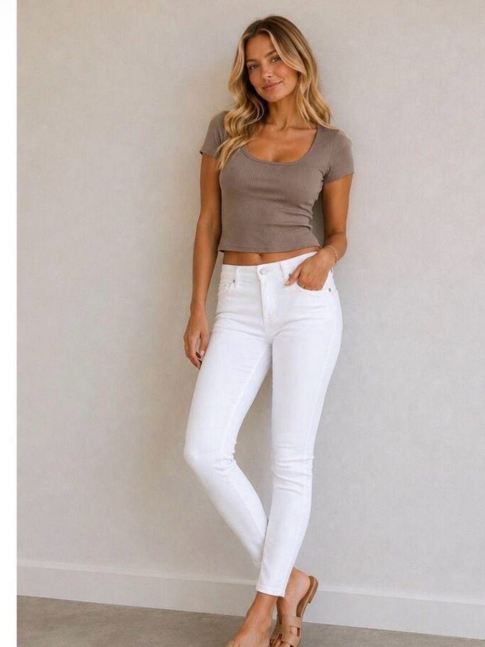 7 for all mankind Josephine white skinny jean